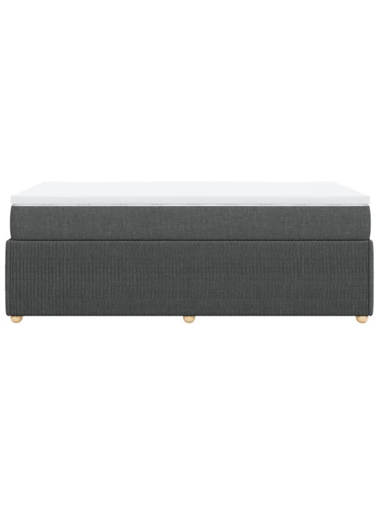 Box spring postel s matrací tmavě šedá 100 x 200 cm textil