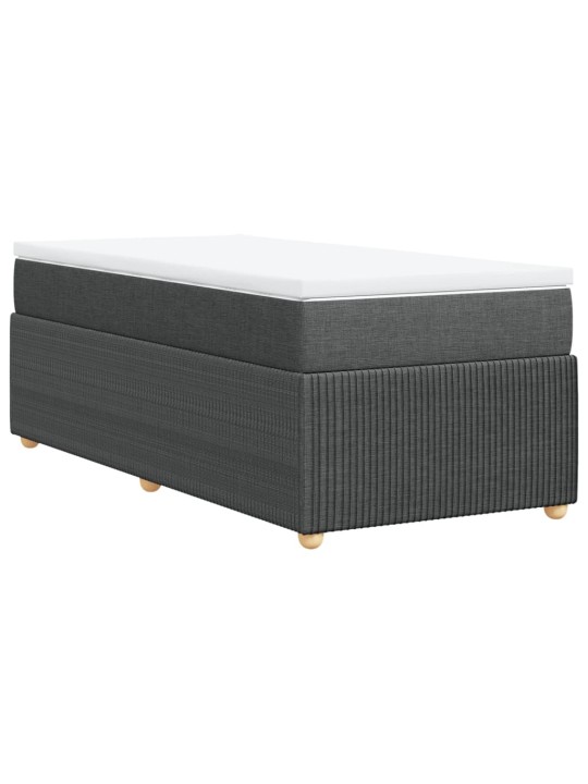 Box spring postel s matrací tmavě šedá 100 x 200 cm textil