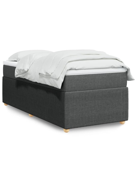 Box spring postel s matrací tmavě šedá 100 x 200 cm textil
