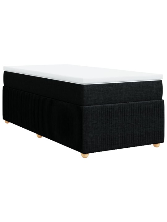 Box spring postel s matrací černá 100 x 200 cm textil