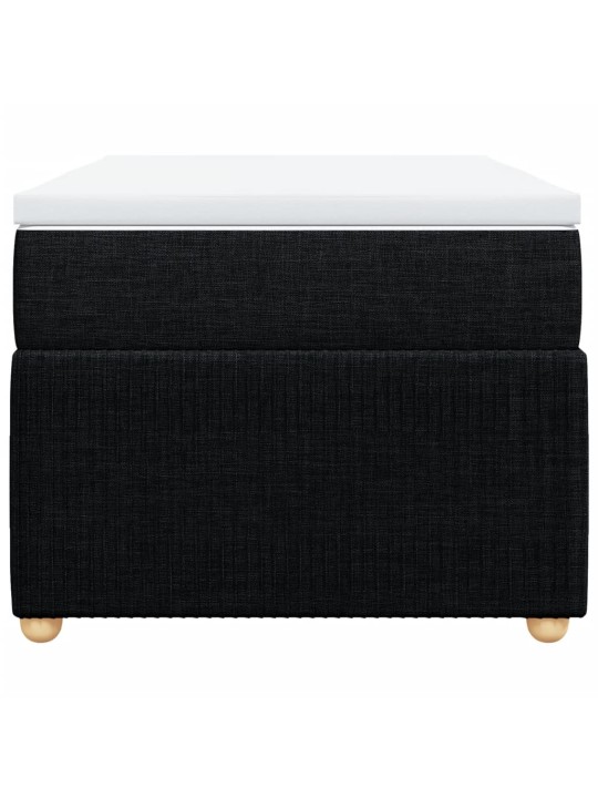 Box spring postel s matrací černá 100 x 200 cm textil