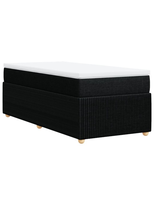 Box spring postel s matrací černá 100 x 200 cm textil