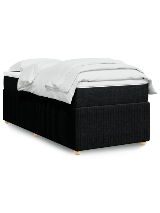 Box spring postel s matrací černá 100 x 200 cm textil