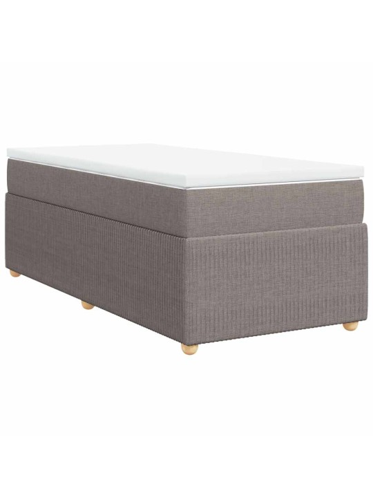 Box spring postel s matrací taupe 100 x 200 cm textil