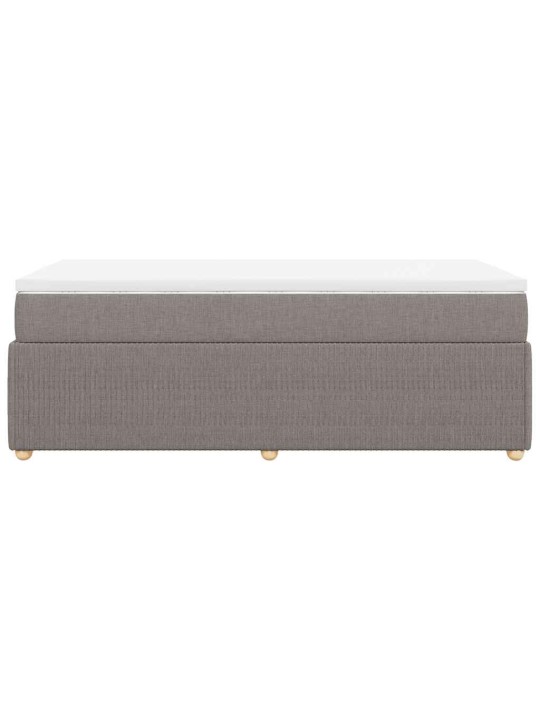 Box spring postel s matrací taupe 100 x 200 cm textil
