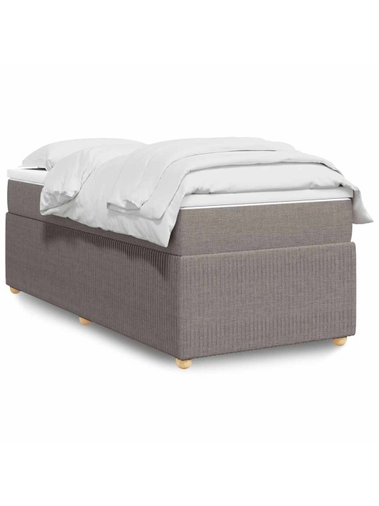 Box spring postel s matrací taupe 100 x 200 cm textil