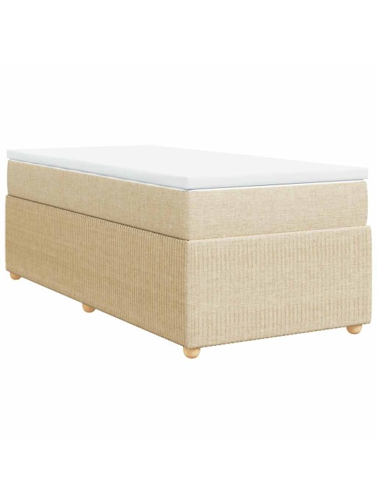 Box spring postel s matrací krémová 100 x 200 cm textil