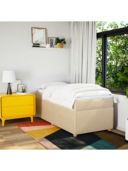 Box spring postel s matrací krémová 100 x 200 cm textil