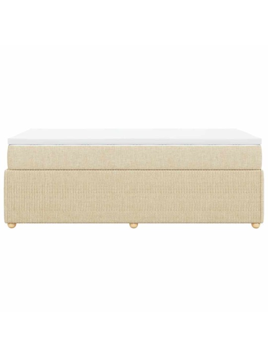 Box spring postel s matrací krémová 100 x 200 cm textil