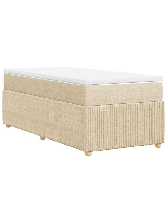 Box spring postel s matrací krémová 100 x 200 cm textil