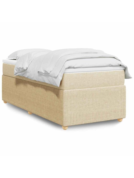 Box spring postel s matrací krémová 100 x 200 cm textil