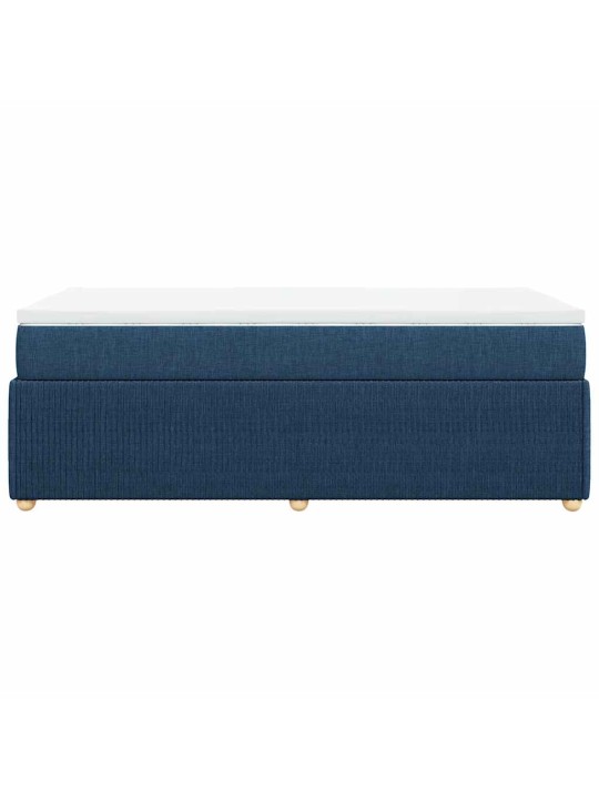 Box spring postel s matrací modrá 100 x 200 cm textil