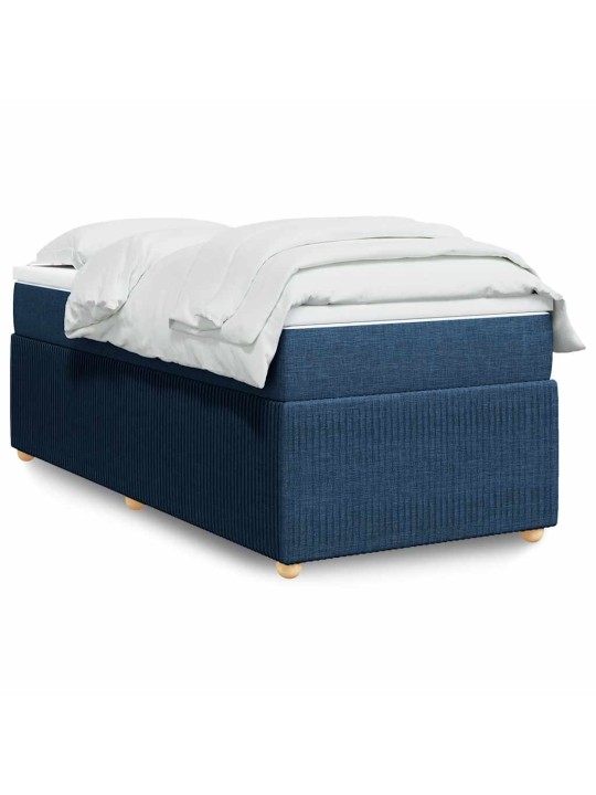 Box spring postel s matrací modrá 100 x 200 cm textil