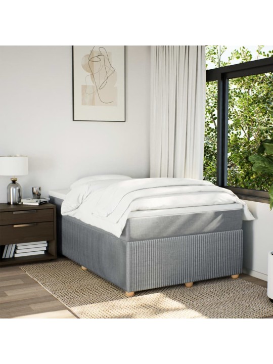 Box spring postel s matrací světle šedá 120x190 cm textil