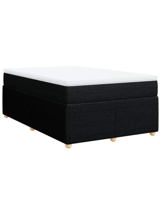 Box spring postel s matrací černá 120x190 cm textil