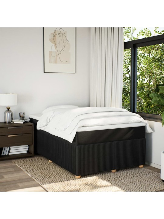 Box spring postel s matrací černá 120x190 cm textil