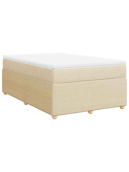 Box spring postel s matrací krémová 120x190 cm textil