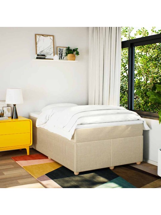 Box spring postel s matrací krémová 120x190 cm textil