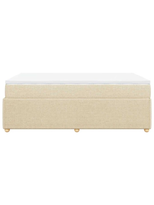 Box spring postel s matrací krémová 120x190 cm textil