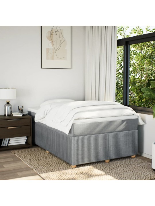 Box spring postel s matrací světle šedá 120 x 200 cm textil