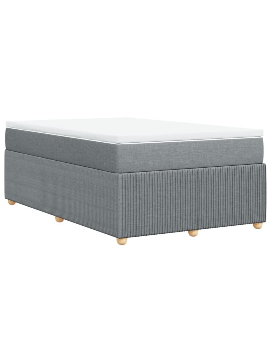 Box spring postel s matrací světle šedá 120 x 200 cm textil