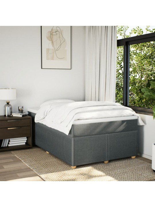 Box spring postel s matrací tmavě šedá 120x200 cm textil