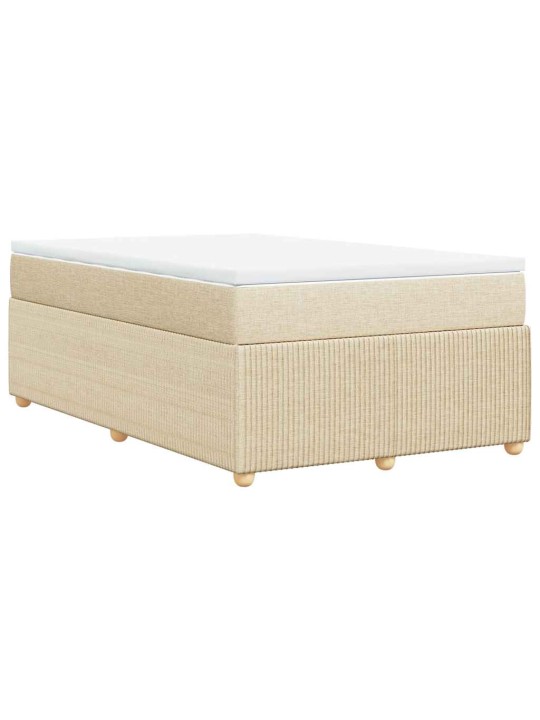 Box spring postel s matrací krémová 120x200 cm textil