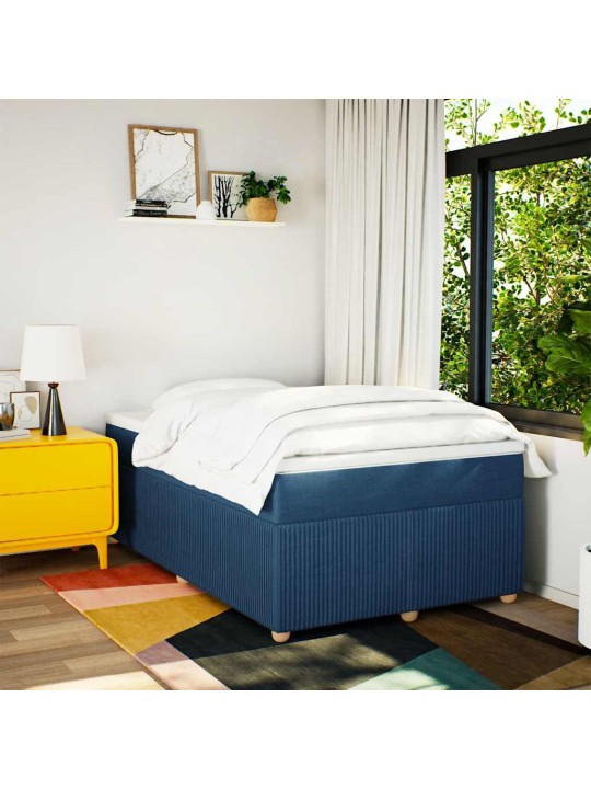 Box spring postel s matrací modrá 120x200 cm textil