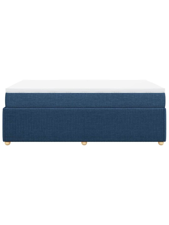 Box spring postel s matrací modrá 120x200 cm textil