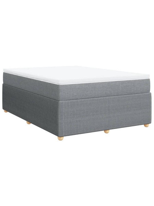 Box spring postel s matrací světle šedá 140 x 190 cm textil