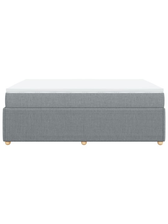 Box spring postel s matrací světle šedá 140 x 190 cm textil