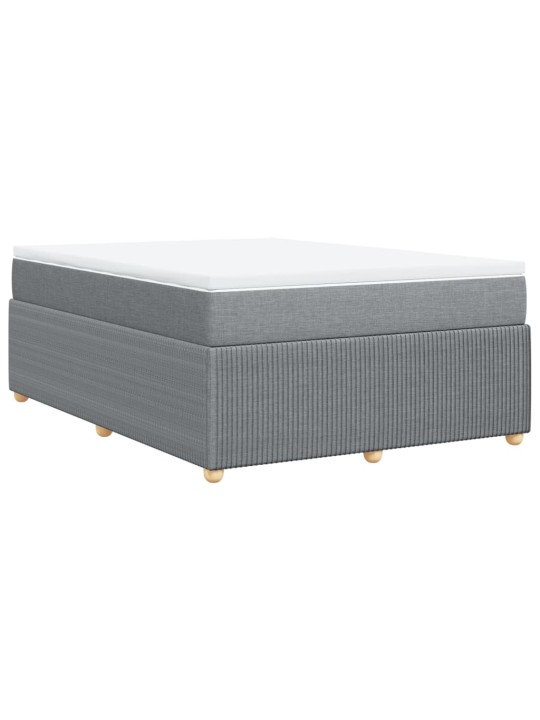 Box spring postel s matrací světle šedá 140 x 190 cm textil