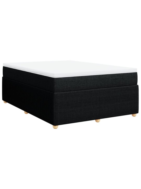Box spring postel s matrací černá 140 x 190 cm textil