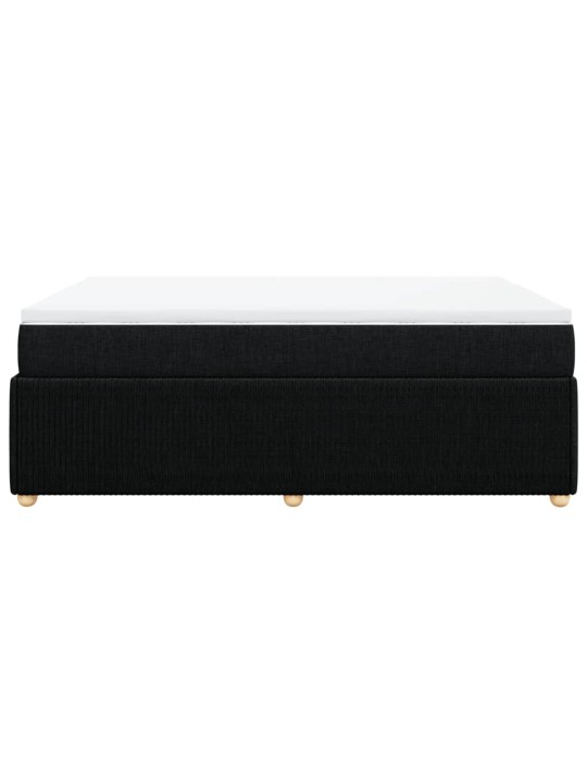 Box spring postel s matrací černá 140 x 190 cm textil