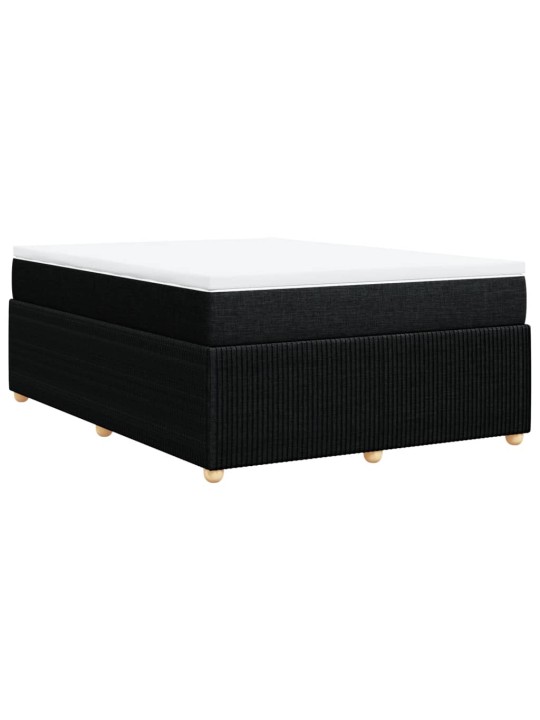 Box spring postel s matrací černá 140 x 190 cm textil