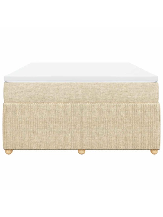 Box spring postel s matrací krémová 140x190 cm textil
