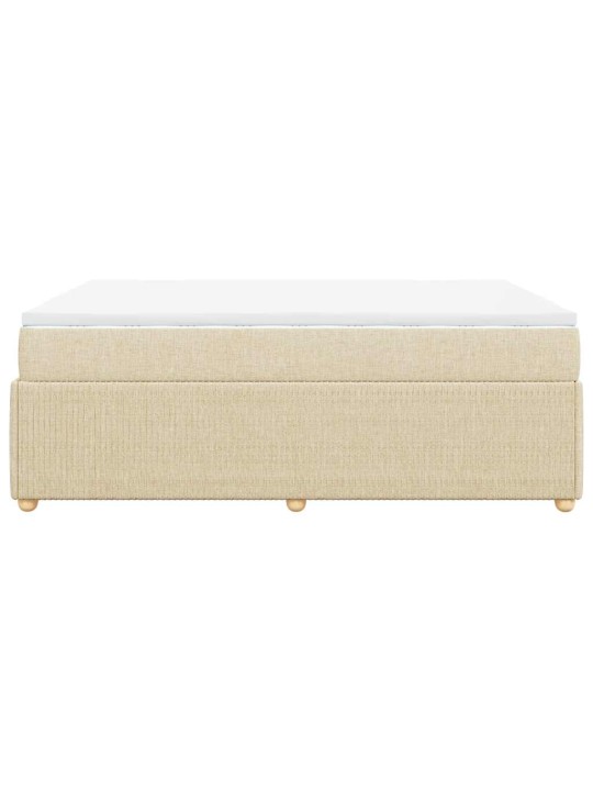 Box spring postel s matrací krémová 140x190 cm textil