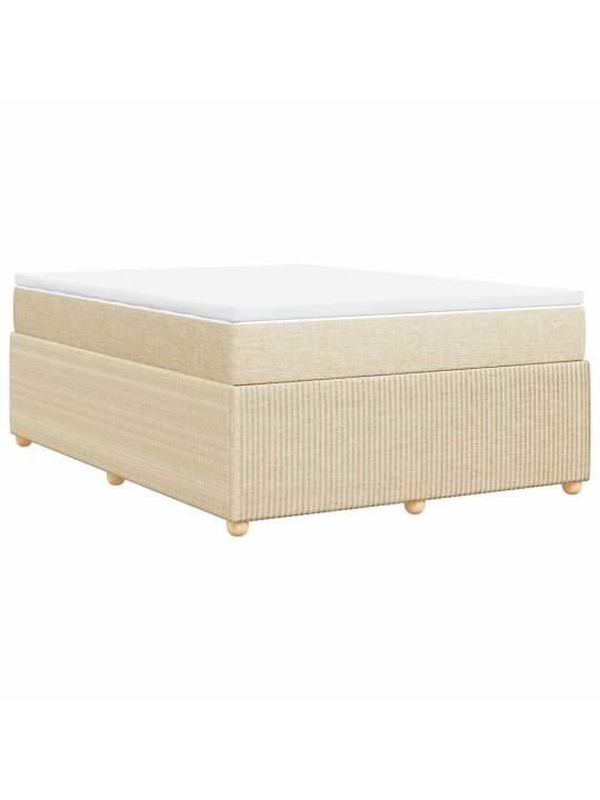 Box spring postel s matrací krémová 140x190 cm textil