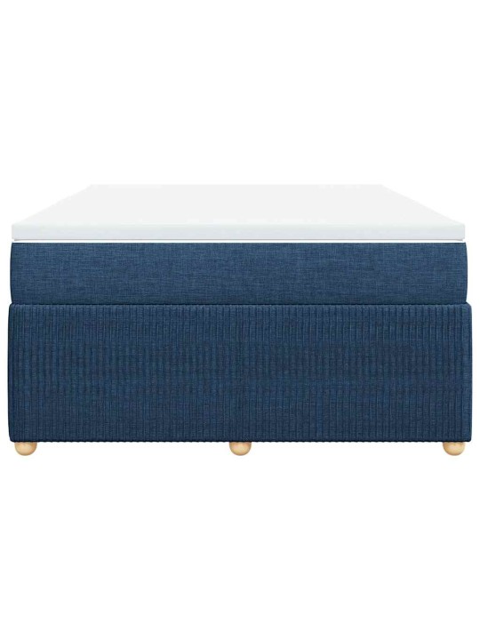 Box spring postel s matrací modrá 140x190 cm textil