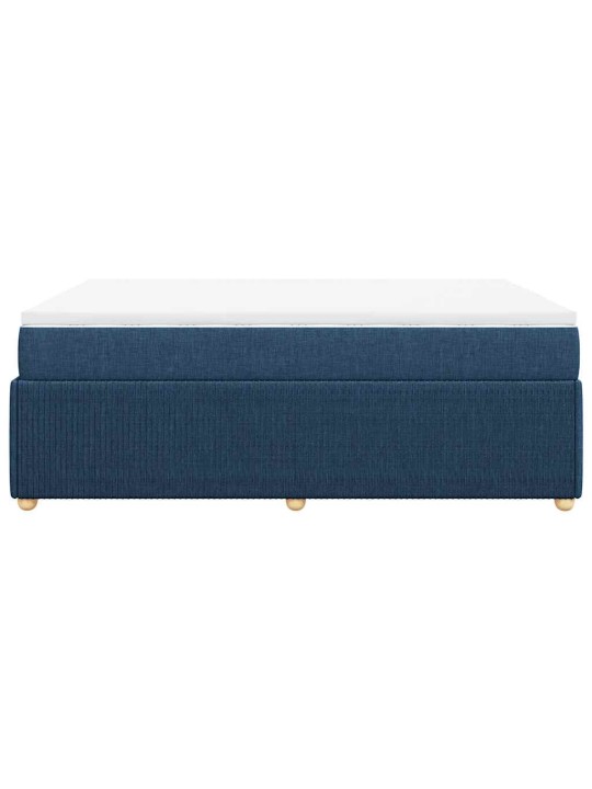 Box spring postel s matrací modrá 140x190 cm textil