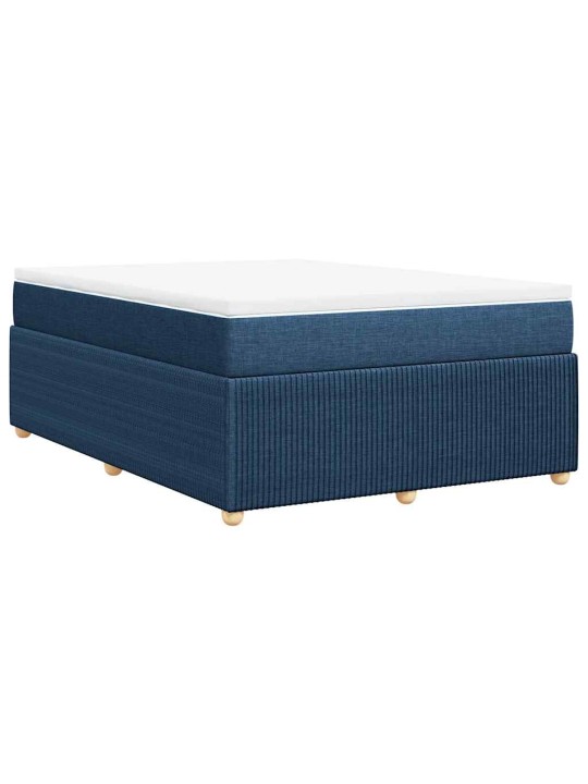 Box spring postel s matrací modrá 140x190 cm textil