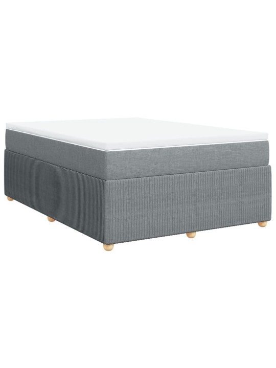 Box spring postel s matrací světle šedá 140 x 200 cm textil