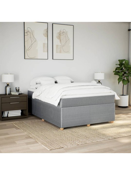 Box spring postel s matrací světle šedá 140 x 200 cm textil