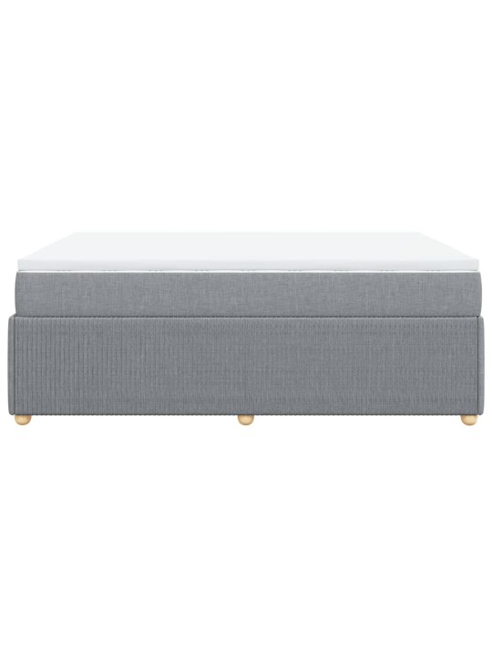 Box spring postel s matrací světle šedá 140 x 200 cm textil