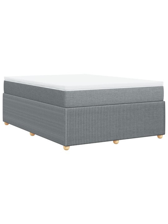 Box spring postel s matrací světle šedá 140 x 200 cm textil