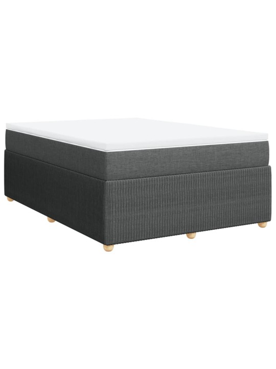 Box spring postel s matrací tmavě šedá 140x200 cm textil