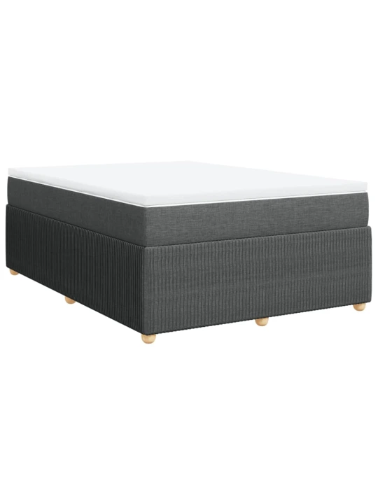 Box spring postel s matrací tmavě šedá 140x200 cm textil