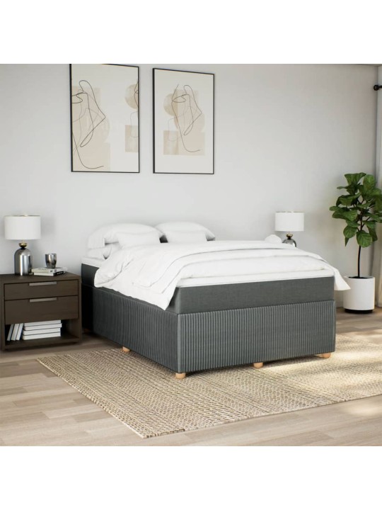 Box spring postel s matrací tmavě šedá 140x200 cm textil