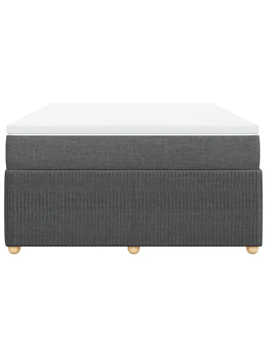 Box spring postel s matrací tmavě šedá 140x200 cm textil