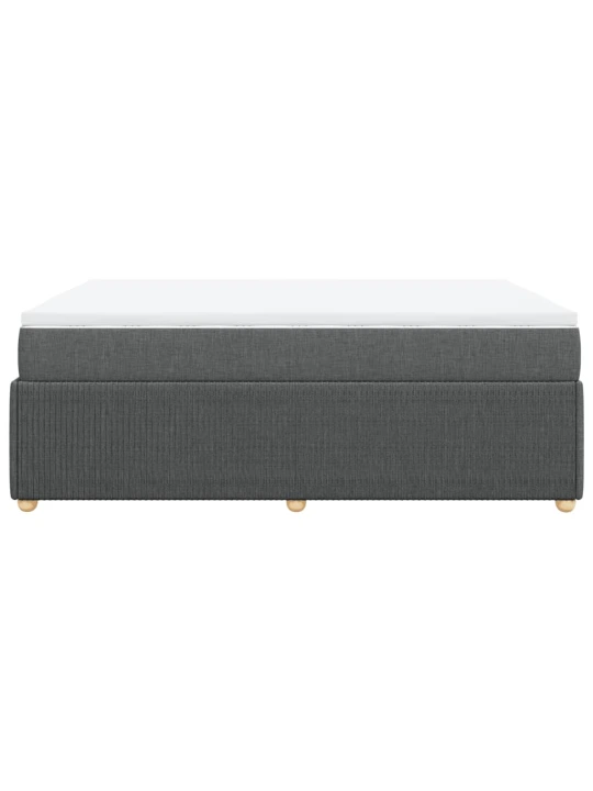 Box spring postel s matrací tmavě šedá 140x200 cm textil